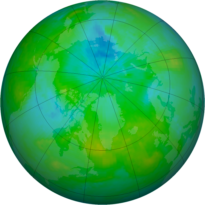 Arctic ozone map for 17 August 2001